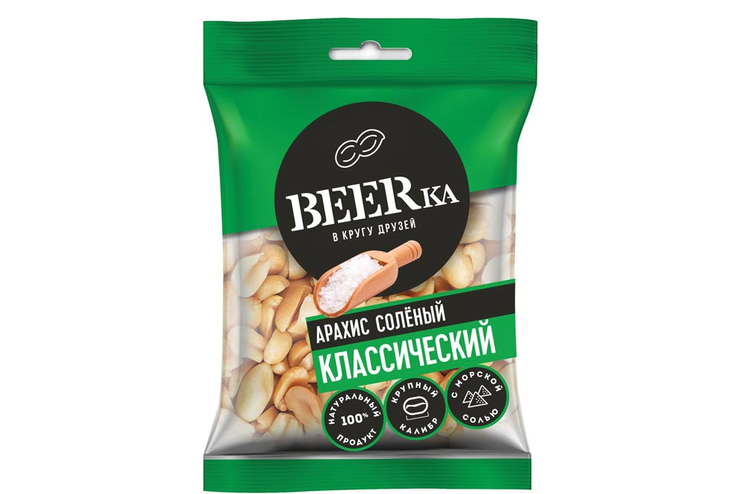 Арахис жареный, солёный «Beerka», 90 г