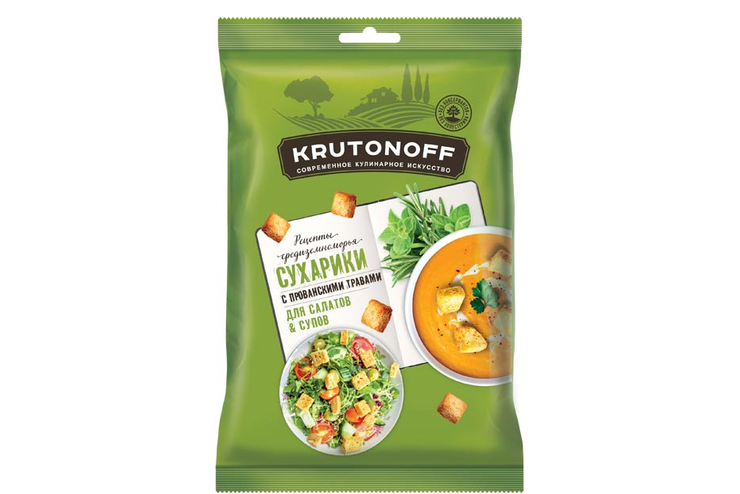 Сухарики с прованскими травами для салатов и супов «Крутоноф», 100 г