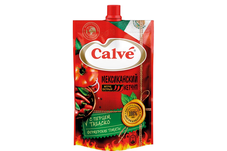 Кетчуп «Мексиканский» с перцем табаско «Calve», 350 г