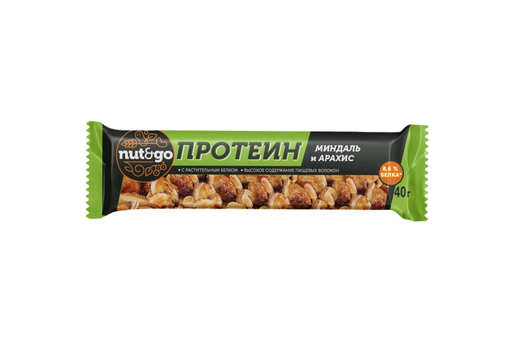Батончик Protein миндаль и арахис «Nut&Go», 36 г