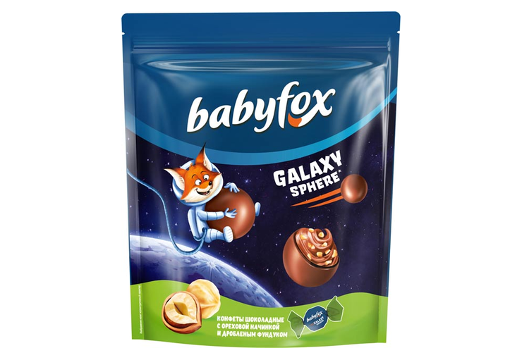 Конфеты шоколадные Galaxy sphere с фундуком «BabyFox», 130 г
