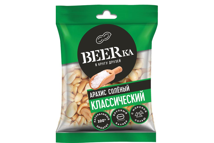 Арахис жареный, солёный «Beerka», 30 г