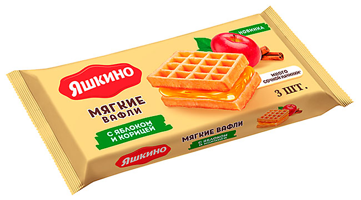 «Яшкино», вафли мягкие с яблоком и корицей, 120 г – купить по выгодной ...