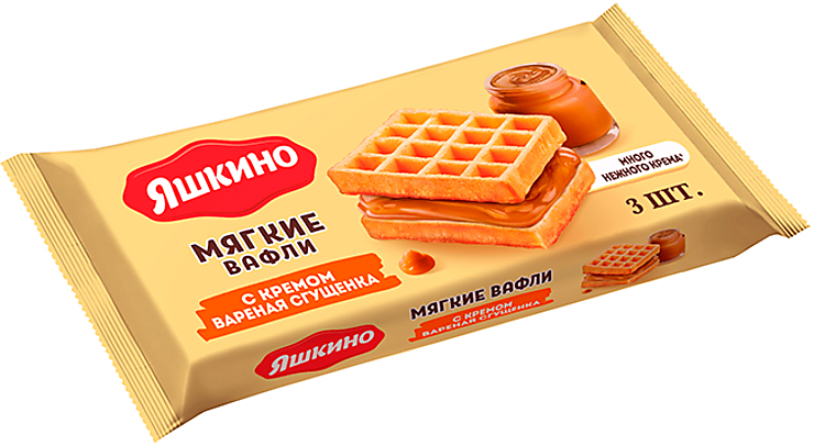 «Яшкино», вафли мягкие с варёной сгущёнкой, 120 г – купить по выгодной ...
