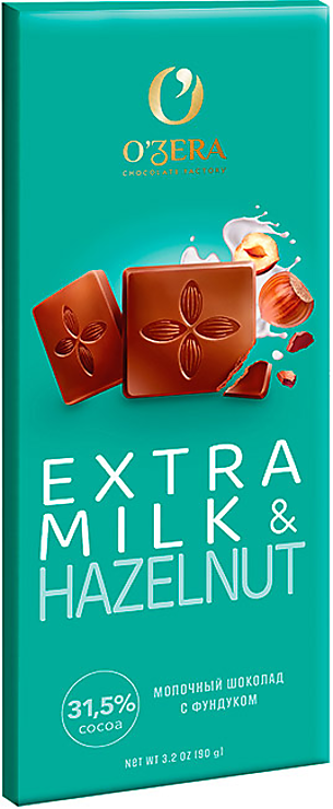 «O'Zera», шоколад молочный Extra milk & Hazelnut, 90 г – купить по ...