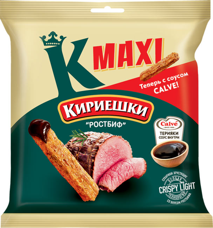 «Кириешки Maxi», сухарики со вкусом «Ростбиф» и с соусом терияки Heinz ...