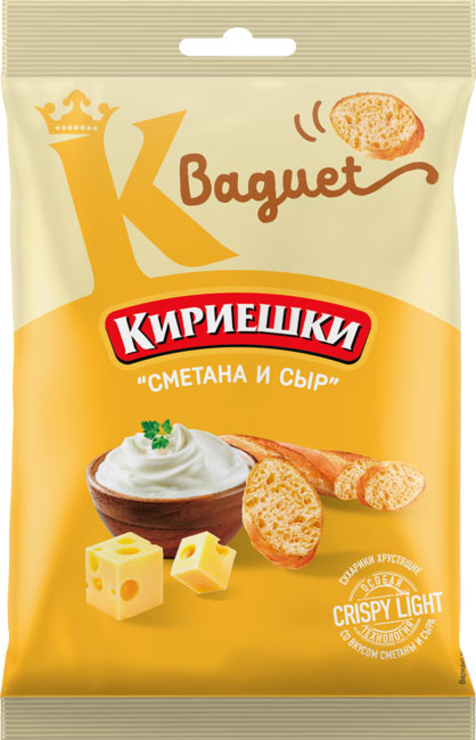 «Кириешки Baguet», сухарики со вкусом сметаны и сыра, 50 г – купить по ...