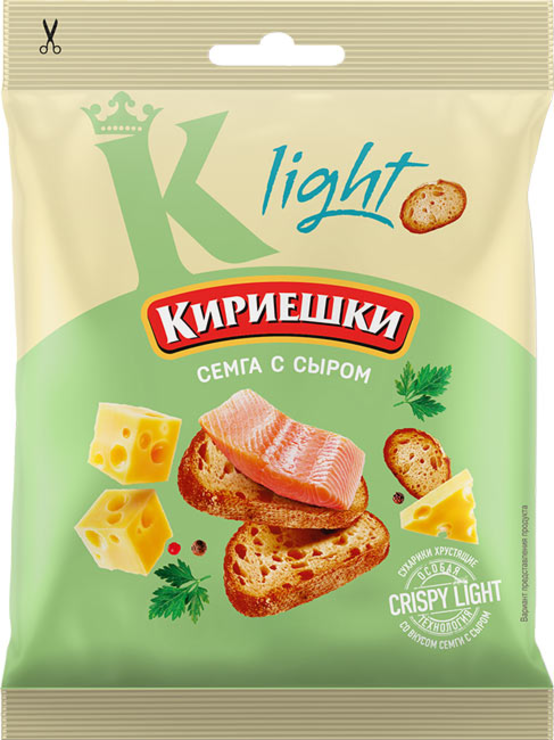 «Кириешки Light», сухарики со вкусом «Сёмга с сыром», 80 г – купить по ...