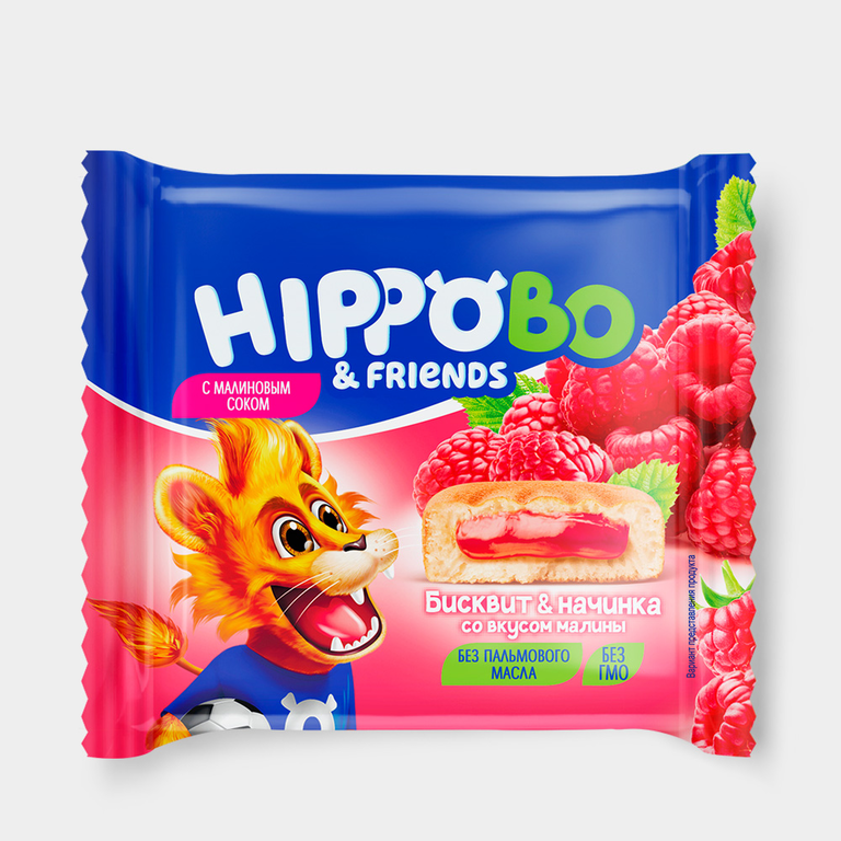 Пирожное с начинкой со вкусом малины «HIPPO BONDI & FRIENDS», 32 г
